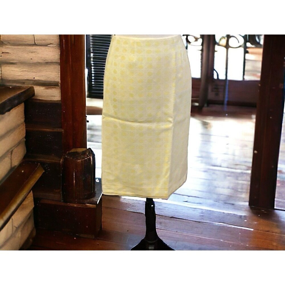 Alex Marie Pencil Skirt Size 6 Yellow Lined Center Back Zipper Slit - Picture 3 of 16